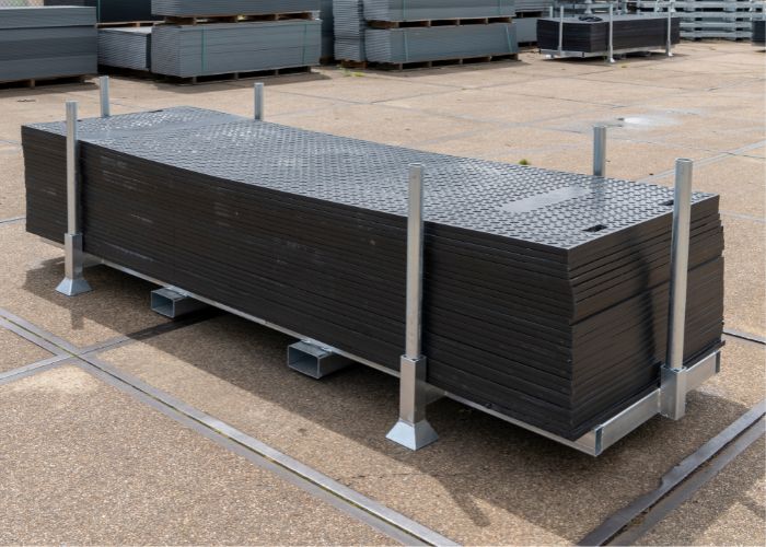 kunststof rijplaat afmeting 3000x1000x20 mm stapelbox voorkant