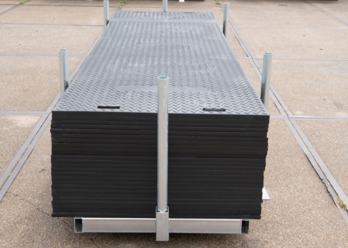 kunststof rijplaat afmeting 3000x1000x20 mm stapelbox zijkant